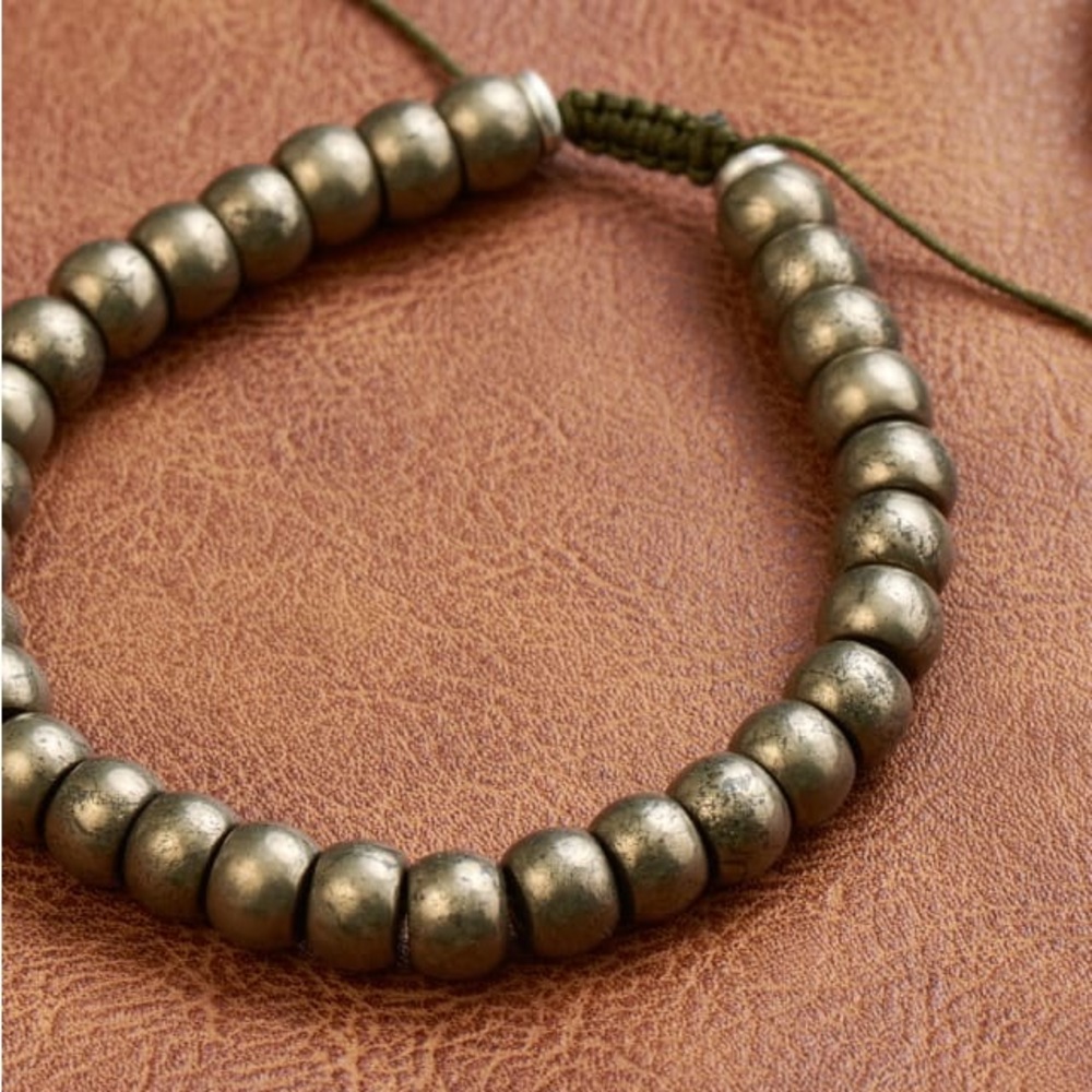 NWT Kendra Scott Cade Oxidized Sterling Silver Beaded Bracelet in Pyrite